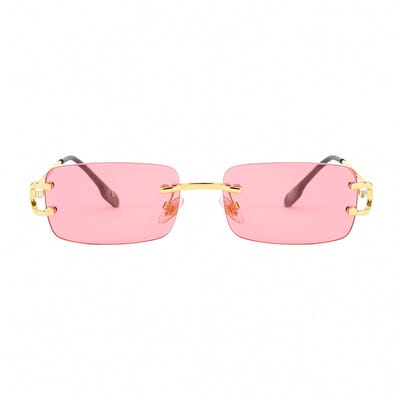 PBLIQ® Zonnebril Randloos - Heren - Dames - Rose - Goud