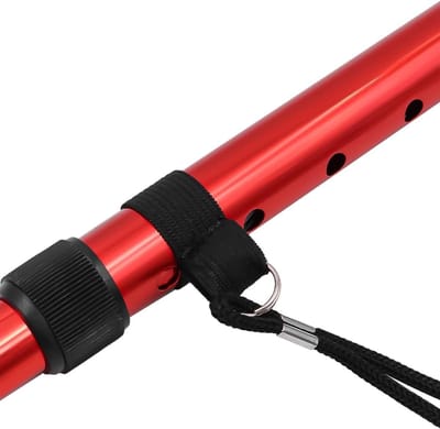 Wandelstok Draagbaar Rood Aluminium 85-95 cm Verstelbaar Telescopisch Vijf Secties Reizen Open Lucht