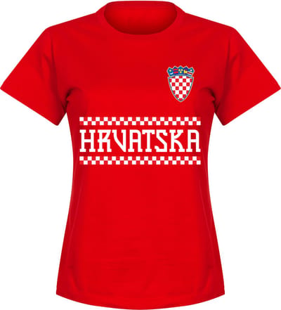 Kroatië Team T-Shirt - Rood - Dames - M