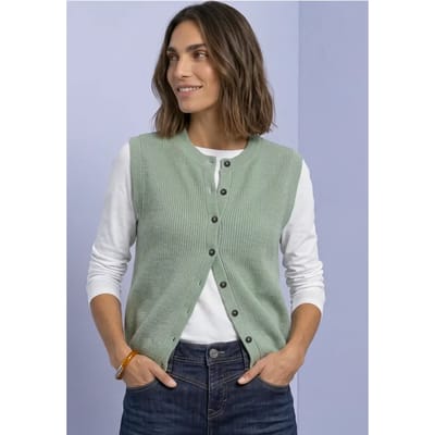 Gebreid vest met ronde hals en knoopsluiting