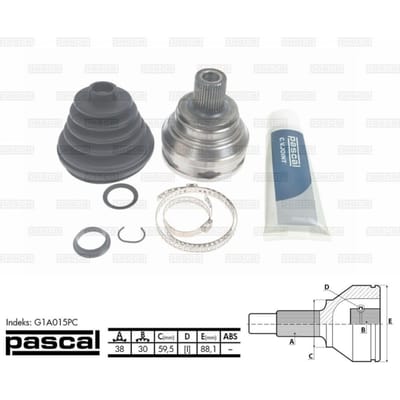 Homokineet reparatie set, aandrijfas PASCAL G1A015PC