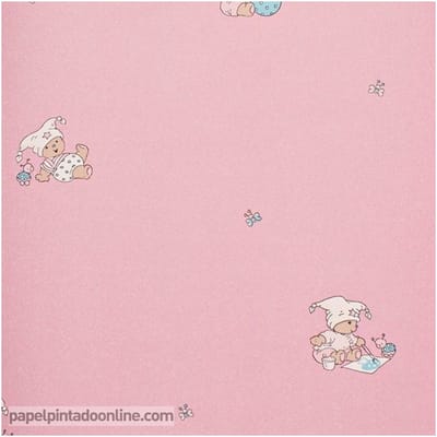 Four Friends - Behang Kinderkamer - Babykamer - Behangpapier - Kinderbehang - Beer met Muts - 0,53 x 10,05M.