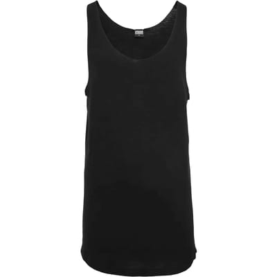 Urban Classics Long Shaped Open Edge Loose Heren Tanktop - zwart - S