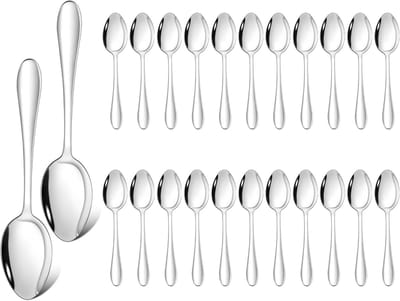 Set van 24 RVS Theelepels van 13,5 cm - Ideaal voor Koffie, Espresso en Desserts, Vaatwasserbestendig en Glanzend Gepolijst