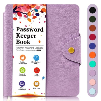 Dailygoods- Wachtwoordboek Compact - Wachtwoordorganisator - Internetwachtwoordboek - Notitieboek - A-Z Tabbladen - 15,3 x 13 cm - Wachtwoordlogboek