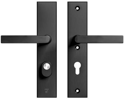 AXA Veiligheids Deurbeslag set - Edge Plus - Deurkruk Aluminium Zwart - Kruk/Blok - SKG3 - PC72 met kerntrekbeveiliging - Schild