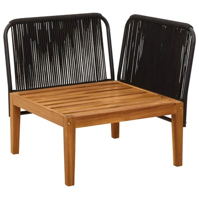 vidaXL - Tuin - Hoek - Sofa - met - Kussens - Massief - acaciahout - & - touw - Naturel