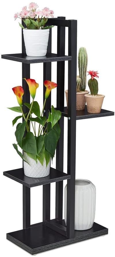 Famanu – Plantenrek van metaal met 4 etages voor binnen, woonkamer, HxBxD: 93 x 42,5 x 22,5 cm, plantentrap, in diverse kleuren