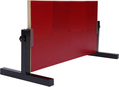 Tafeltennis Rebounder - Trainingsapparaat - Zelfstandig Trainen - Massief Houten Plaat - 66 x 33 cm - Rood Wit Zwart
