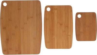 Excellent Houseware Set van 3x snijplanken/serveerplanken - broodplankjes - 38/30/20 cm - bamboe hout