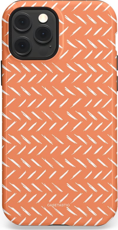 Casetastic hoesje geschikt voor Apple iPhone 12 / Apple iPhone 12 Pro - MagSafe - Dubbellaagse bescherming - Oranje Witte Nederland Cross Patroon - Fashion Case - Terracotta Zand