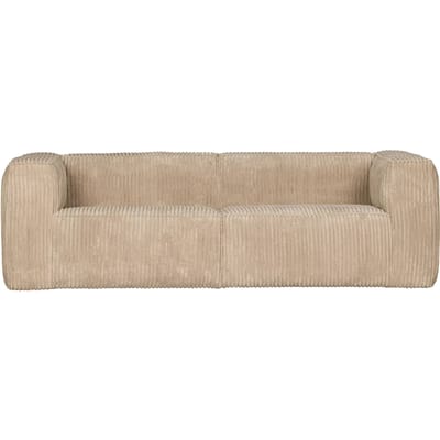 WOOOD Bean 3,5-Zits Bank - Ribstof - Travertin - 73x242x96