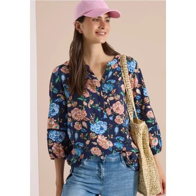 Tuniek met 3/4-mouwen en bloemenpatroon