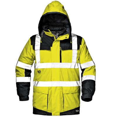 SIR SAFETY REGIMENTAL SPLIT Hi Vis Reflecterend 3-in-1 Werkjas HEREN Veiligheidsjas Geel Zwart - Waterdicht - Winddicht - Afneembare Mouwen