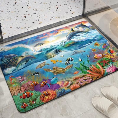Badkamervloermat Marine Zachte Diatomeeënaarde Toilet Antislip Absorberende Mat Sneldrogend Badkamer Tapijt 40*60CM