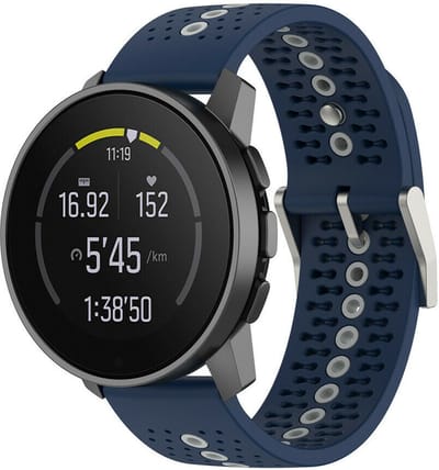 Siliconen Smartwatch bandje Geschikt voor Suunto 9 Peak siliconen bandje - geschikt voor Suunto 9 Peak (Pro) / Suunto 5 Peak / Suunto Race / Suunto Vertical / Suunto Run - blauw/grijs - Strap-it Horlogeband / Polsband / Armband