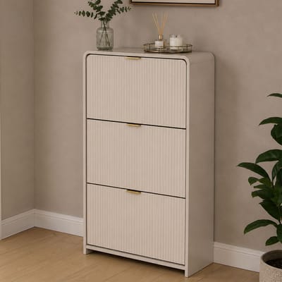 Milton & Oldbrook Schoenenkast 3 Niveaus Odda Beige