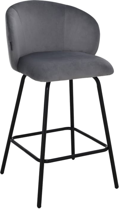 ExitoDesign NEMI Serie - Barkruk - Velvet - Grijs - 65 cm