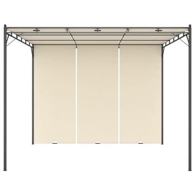 vidaXL - Tuinprieel - met - zijgordijn - 3x3x2,25 - m - crème