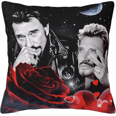 Kussensloop Bedrukking Johnny Hallyday Rockster Polyester Kussenhoes Vintage Kussenhoes Kussenslopen Voor Bank Woondecoratie 50x50cm