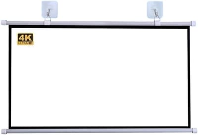 Draagbaar Projectiescherm - Handmatig Scherm - Thuisbioscoop Presentatie - Oprolbaar HD Glasvezel - 30-72 Inch 4:3 16:9 - Wit
