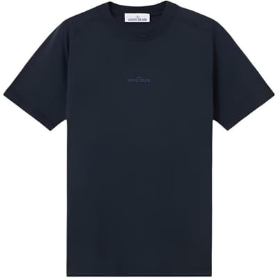 Stone Island Lente/Zomer 25 Reflecterend Logo Ronde Hals Korte Mouwen T-shirt Heren Tops Marineblauw K1S1521000-20S0080-V0020 L black