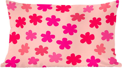 Sierkussens - Kussentjes Woonkamer - 60x40 cm - Bloemen - Patroon - Roze