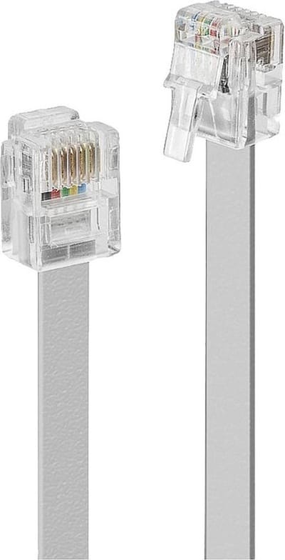 LINDY Telefoon (analoog) Aansluitkabel [1x RJ12-stekker 6p6c - 1x RJ12-stekker 6p6c] 2 m Grijs