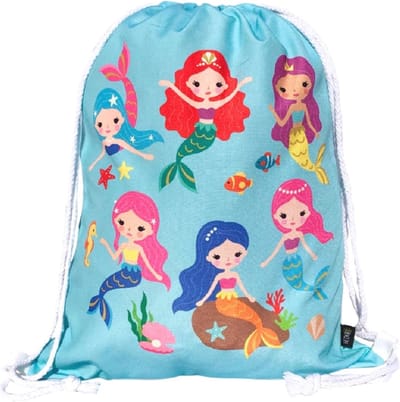 Tote Bag voor Meisjes - Zeemeermin Design, 40 x 32 cm, Dubbelzijdig Bedrukt, Machinewasbaar, Ideaal voor Sport, School en Vrije Tijd