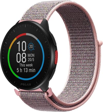 Nylon bandje geschikt voor Polar Ignite / Ignite 2 / Ignite 3 / Unite / Polar Pacer - Roze - Pink Sand