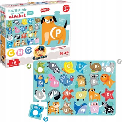 Alfabetpuzzel met de Straat - Leer Letters & Dieren - 96x64cm
