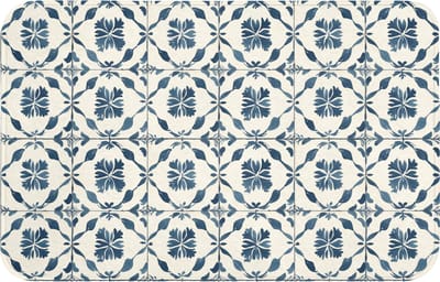 WC mat 80x50 cm - Antislip - Grafisch - Tegel - Blauw - Toiletmat - Vloermat - Douchemat - Toilet tapijt - Toiletmatten