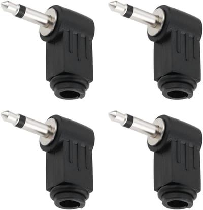 Audio Adapter Plug - Hoek Plug - Audio Verbinding Maken - 90 Graden Hoek - 4 Stuks - Zwart