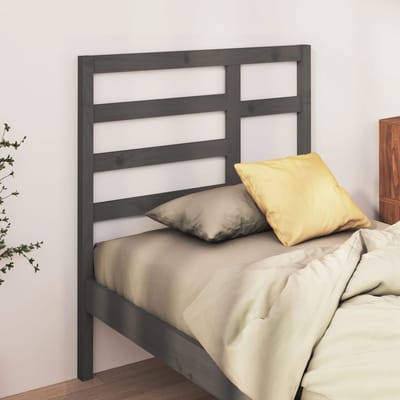 vidaXL - Hoofdbord - 81x4x104 - cm - massief - grenenhout - grijs