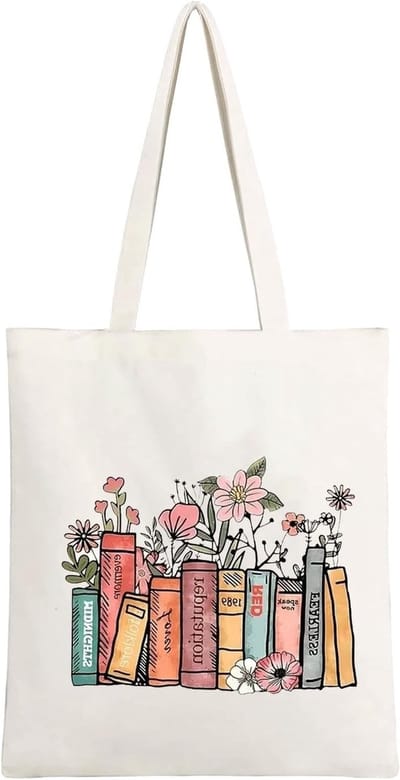 Ruime Canvas Shopper Tas voor Muziekliefhebbers - Wit, 40x35cm, Duurzaam en Stijlvol