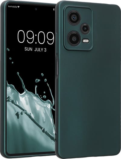 kwmobile metallic telefoonhoesje van TPU - geschikt voor Xiaomi Redmi Note 12 Pro 5G - Flexible case voor smartphone - In metallic petrol