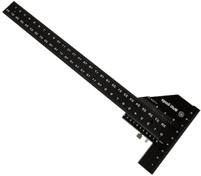 Diepte-instelbare T-vormige liniaal van aluminiumlegering voor houtbewerking, meetgereedschap voor nauwkeurige metingen en aftekenen