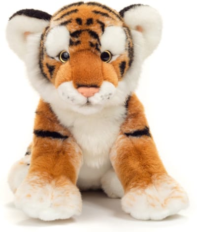 Hermann Teddy Knuffeldier Tijger - zachte pluche stof - premium knuffels - lichtbruin - 32 cm - wilde katten - roofdieren