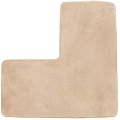 Tapis de sol en velours corail de couleur unie en forme de L, tapis de sol de salle de bain, tapis d'espacement ménager pour toilettes, tapis rafraîchissant 80 * 80cm