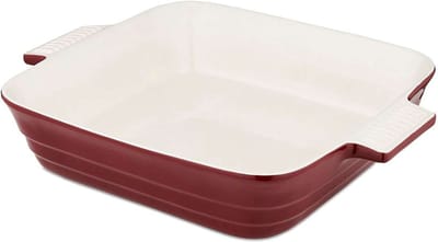 Ovenschaal, 26 x 26 cm, Vierkant, Rood, Keramiek - Barbary & Oak | Foundry