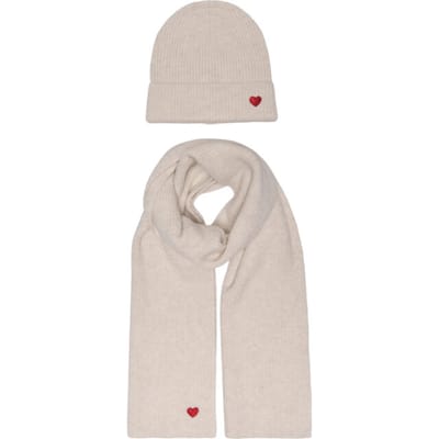 Only Onlavery life scarf and beanie set cc cloud dancer