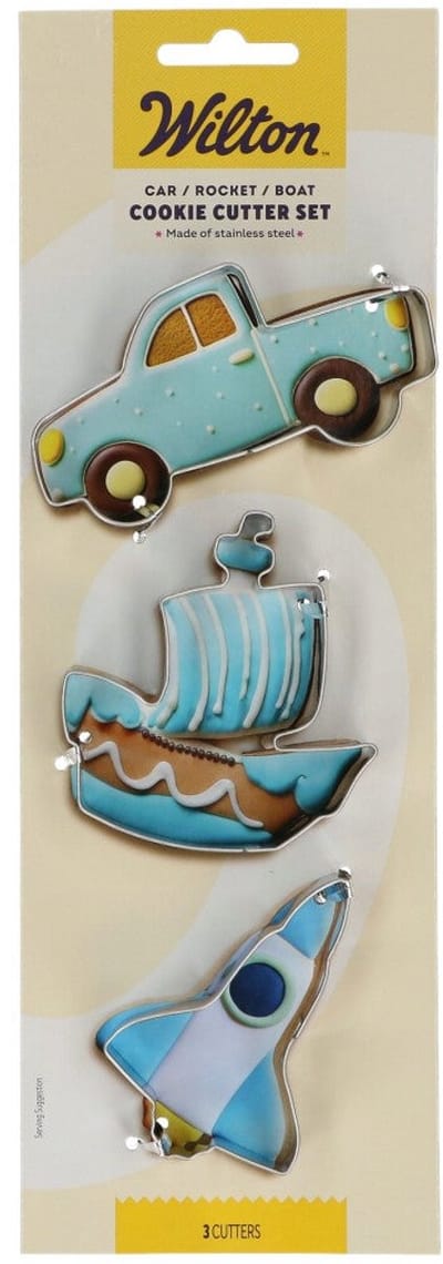 Wilton Koekjes Uitsteker - Auto, Raket, Schip - Set/3 - Uitsteekvormpjes - Koekjes Vorm