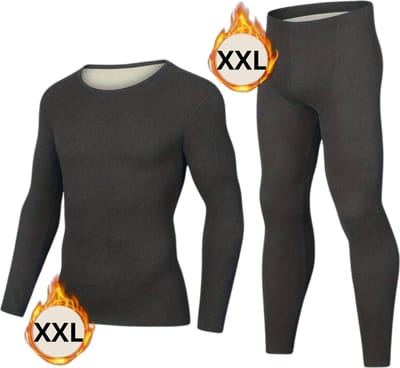 Bovista Thermokleding Set - Thermobroek - Thermoshirt - Thermo - Beenverwarmers - Voor Heren - Fleece - Broek + Shirt - Donker Grijs - Maat XXL