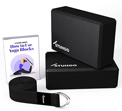 Yoga Blokken Set van 2 en Yoga Band met E-book voor Beginners – Stabiliteit en Ondersteuning voor Yoga en Pilates