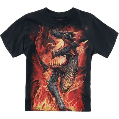 Spiral T-shirt - Kids - Draconis - 116/122 tot 176 - voor Kinderen - zwart