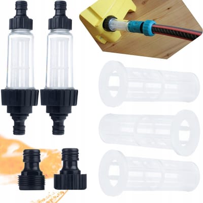 Rosfix Waterfilter Set - 2x met Behuizing en 1x Universeel Zonder Behuizing - 3/4" 12 Bar 0,25 Mm - Geschikt voor Kärcher
