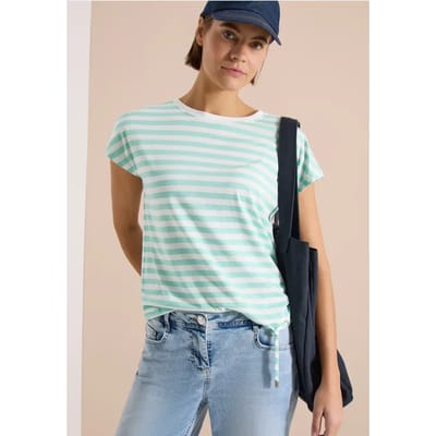 Shirt met boothals en strepen