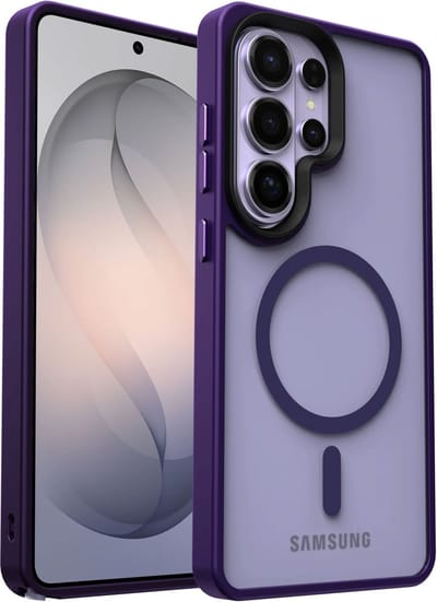 Hoesje Geschikt voor Samsung Galaxy S26 Ultra - Compatibel met MagSafe / Qi2 - Matte Beschermhoes - Back Cover met Magneet - Paars