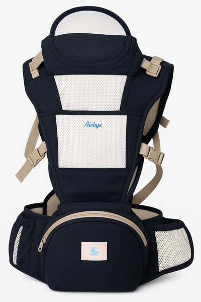 Babydraagzak Ababyc- Blauw - Multifunctioneel - 2-15 Maanden - Vier Seizoenen Ergonomische Draagzak