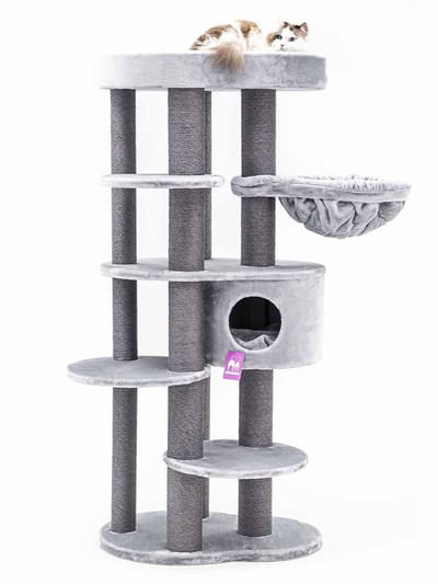 Petrebels Isabella 170 Design Krabpaal - Grijs - Premium kwaliteit - XXL krabpaal voor grote katten